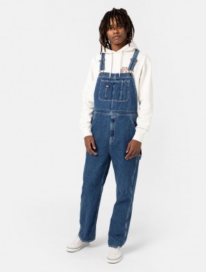 Macacão Dickies Denim Classic Bib Masculino Azuis | 297262993