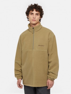 Moletons Dickies Pinesdale 1/4 Zip Fleece Masculino Verde Oliva | 274218796